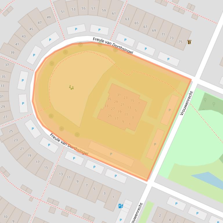 Kaart van postcodegebied 2642BE.