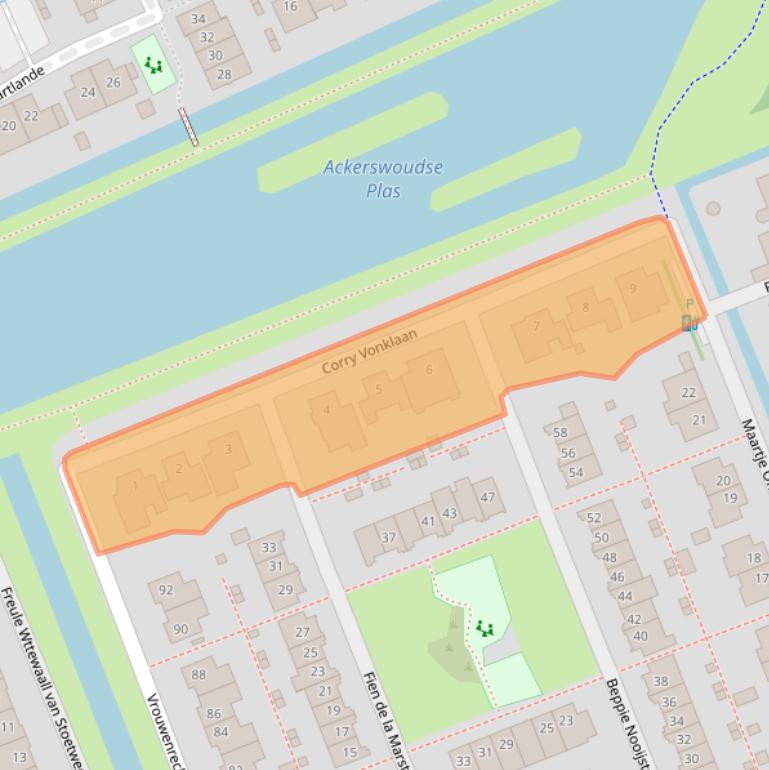 Kaart van postcodegebied 2642BP.