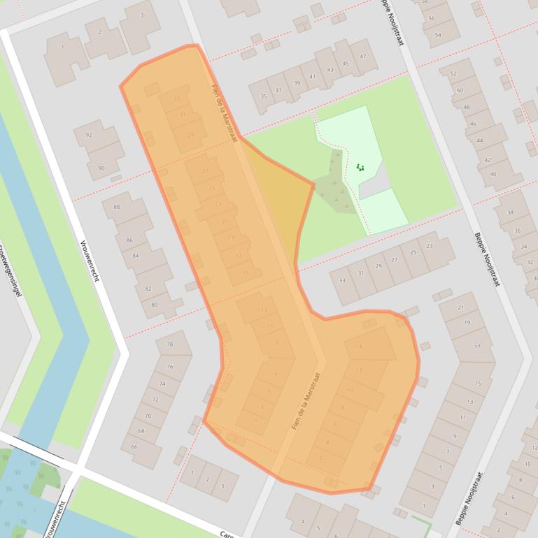 Kaart van postcodegebied 2642BV.