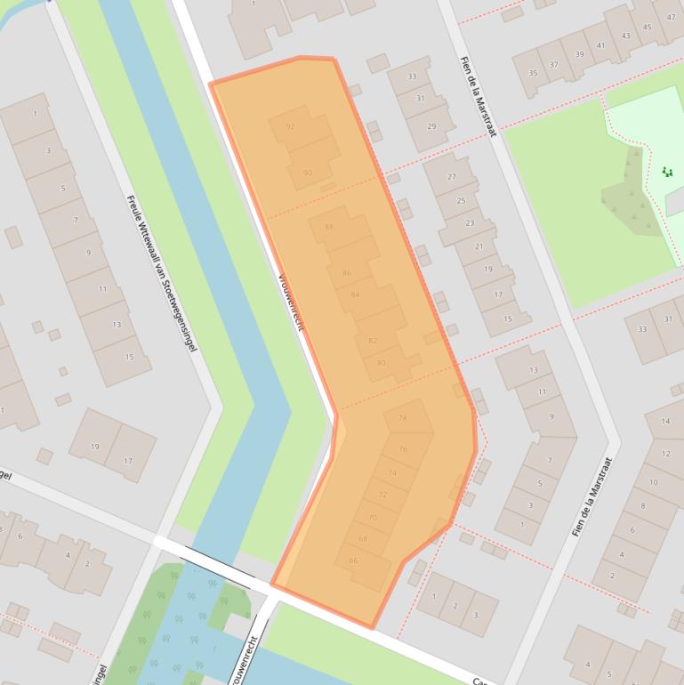 Kaart van postcodegebied 2642BW.