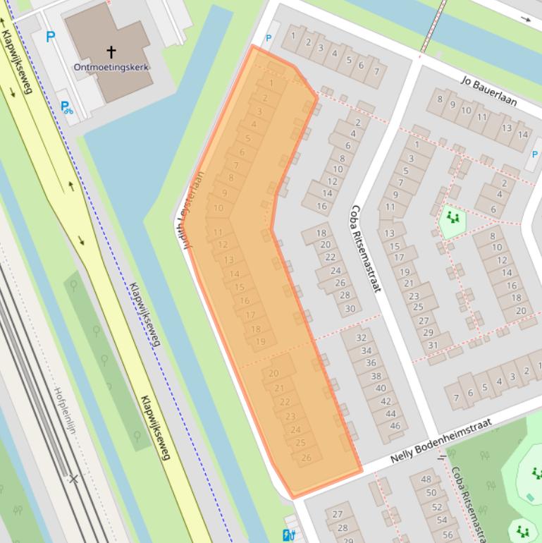 Kaart van postcodegebied 2642CA.