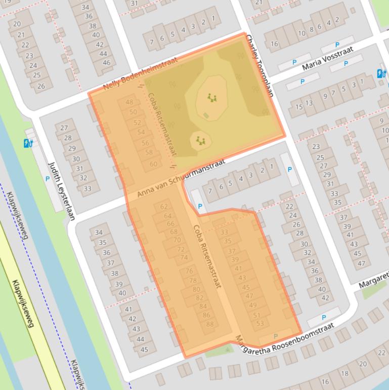 Kaart van postcodegebied 2642CE.