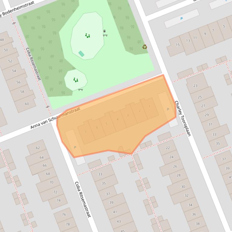 Kaart van postcodegebied 2642CH.