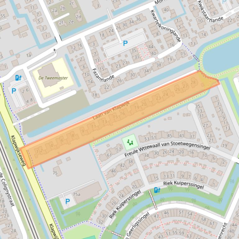 Kaart van postcodegebied 2642CJ.