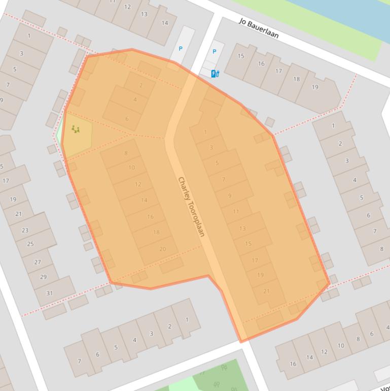 Kaart van postcodegebied 2642CK.