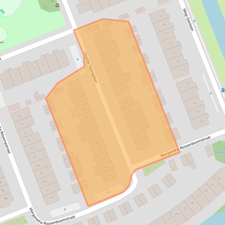 Kaart van postcodegebied 2642CL.