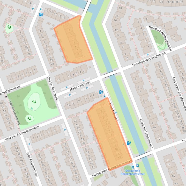 Kaart van postcodegebied 2642CN.