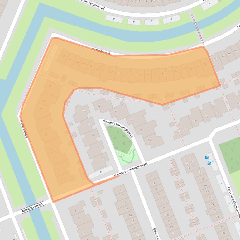 Kaart van postcodegebied 2642CS.