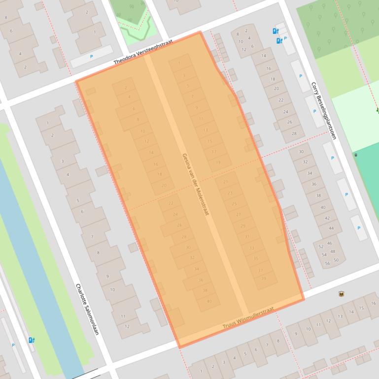Kaart van postcodegebied 2642CV.