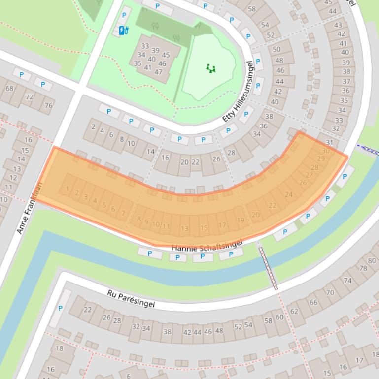 Kaart van postcodegebied 2642CW.