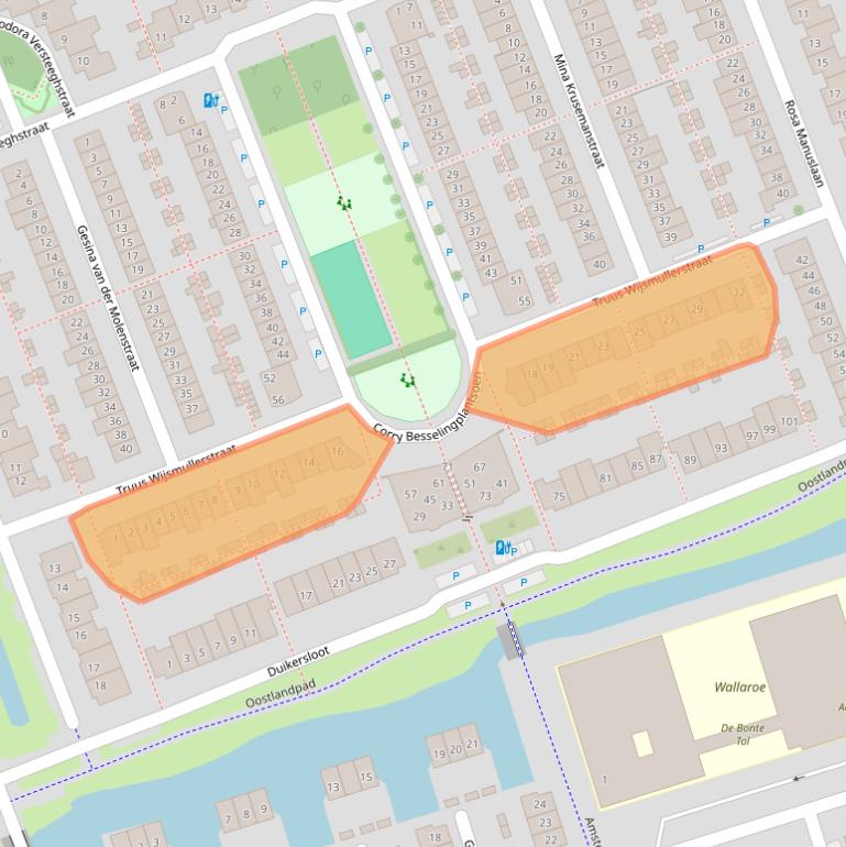 Kaart van postcodegebied 2642CZ.