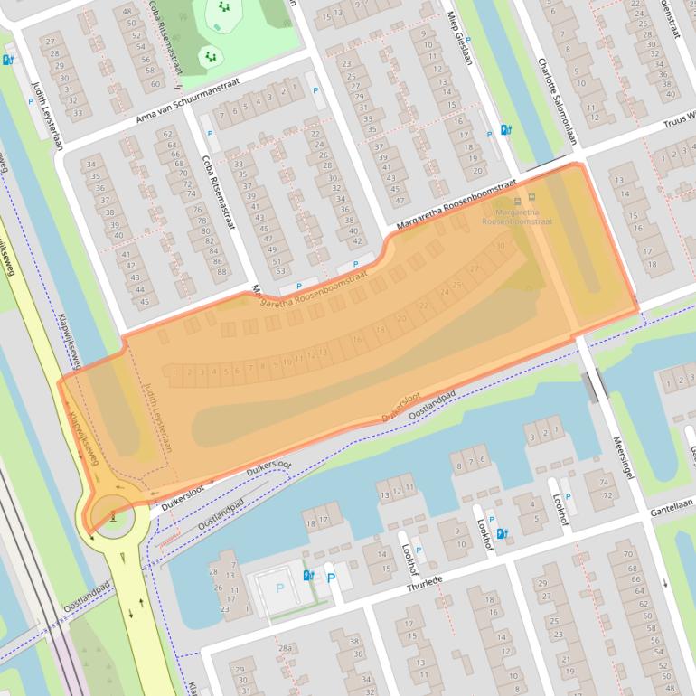 Kaart van postcodegebied 2642DG.