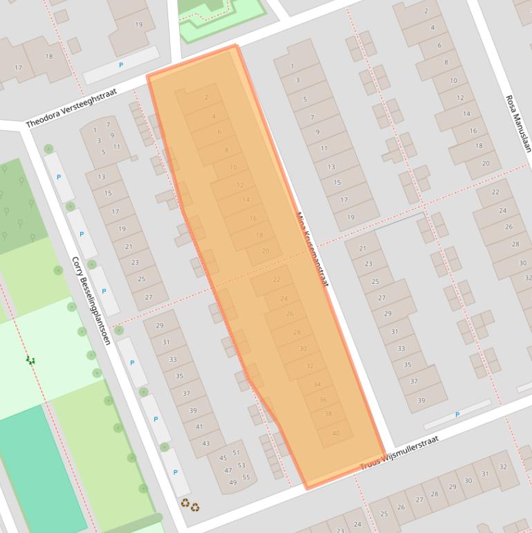 Kaart van postcodegebied 2642DN.