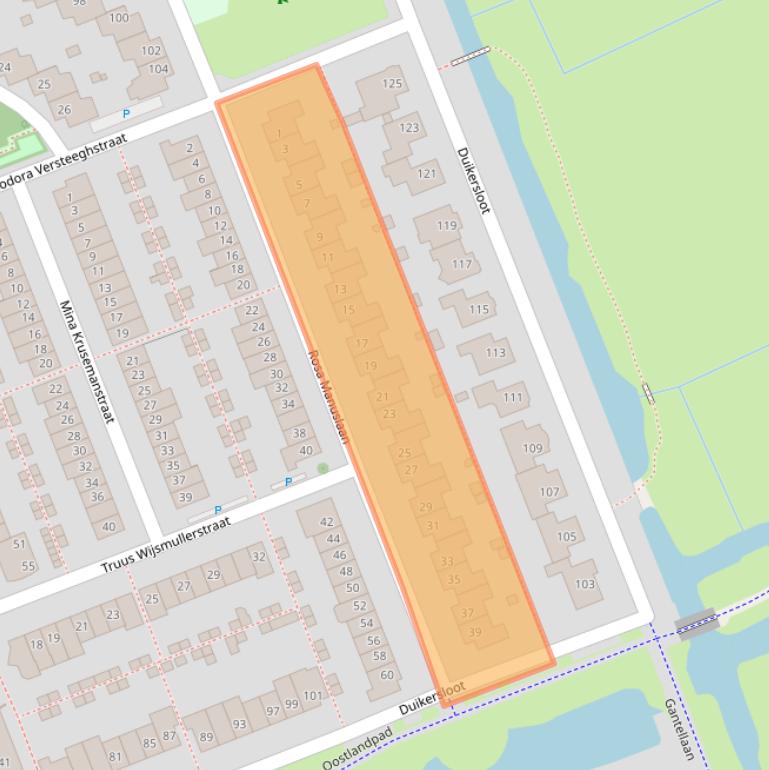 Kaart van postcodegebied 2642DP.