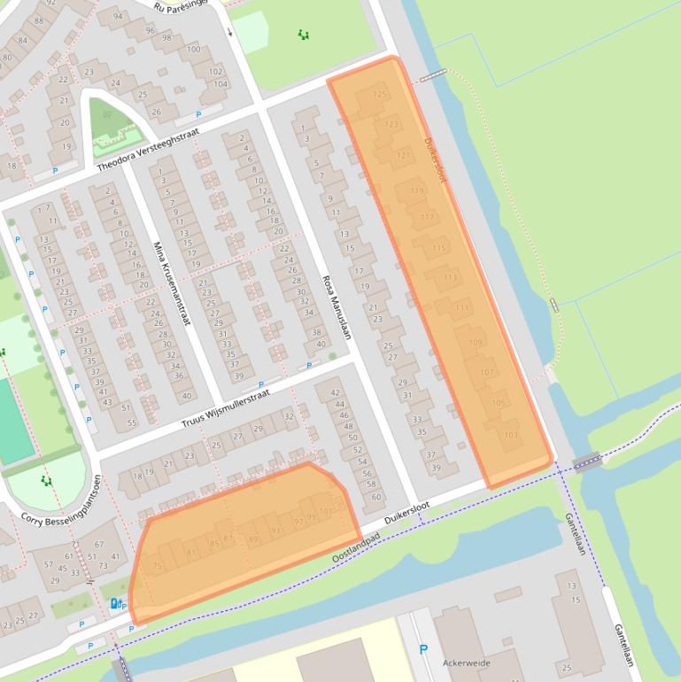 Kaart van postcodegebied 2642DT.