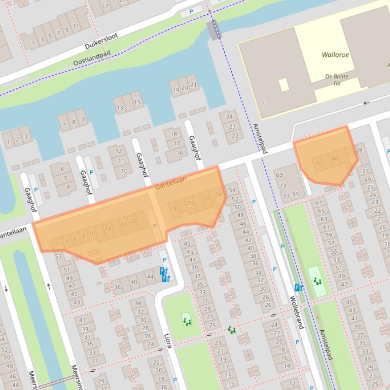 Kaart van postcodegebied 2642JA.