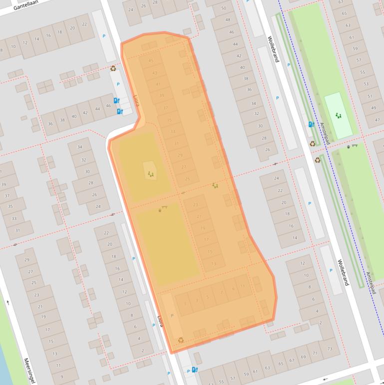 Kaart van postcodegebied 2642JE.