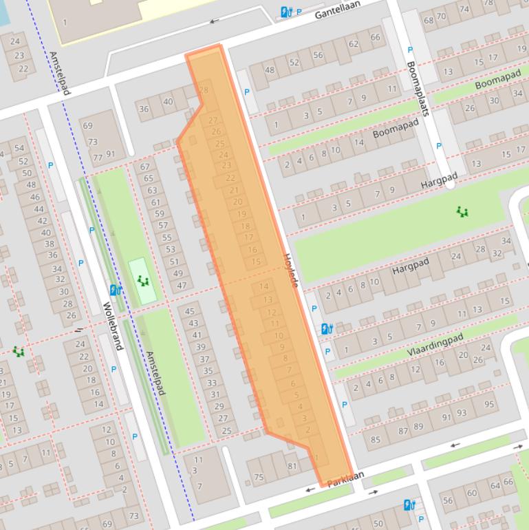 Kaart van postcodegebied 2642JJ.