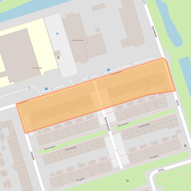 Kaart van postcodegebied 2642JM.