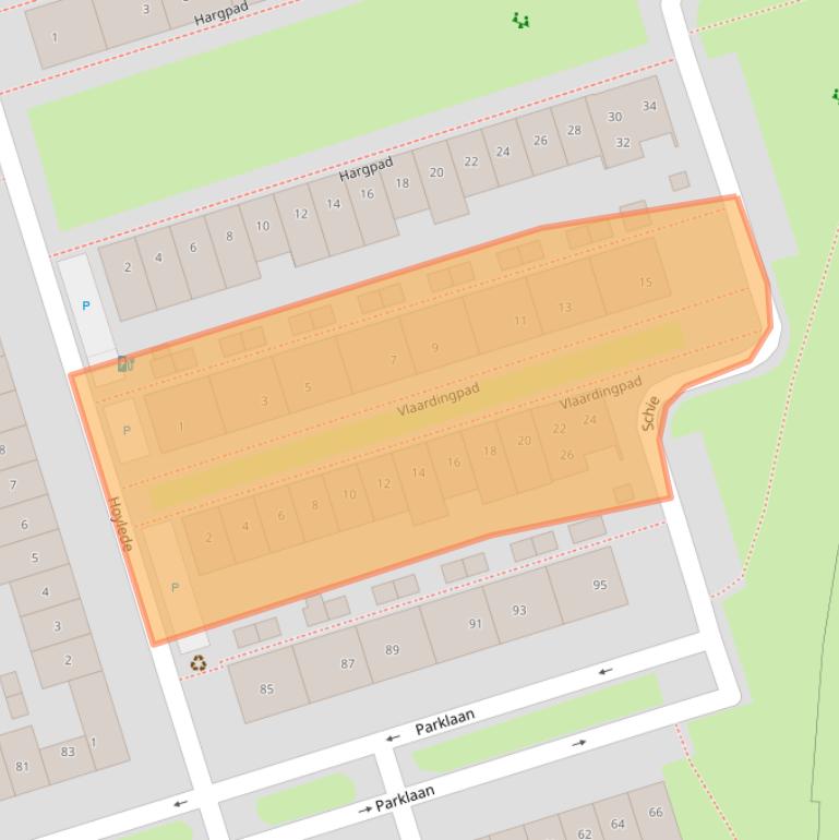 Kaart van postcodegebied 2642JR.