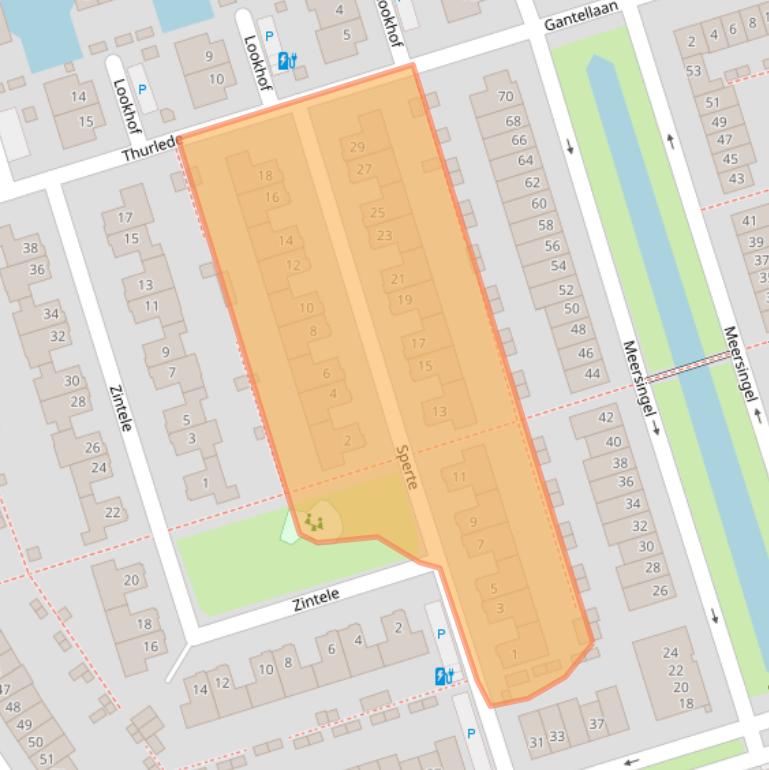 Kaart van postcodegebied 2642JT.