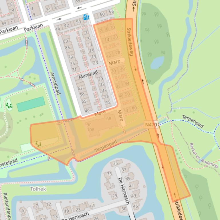 Kaart van postcodegebied 2642KB.