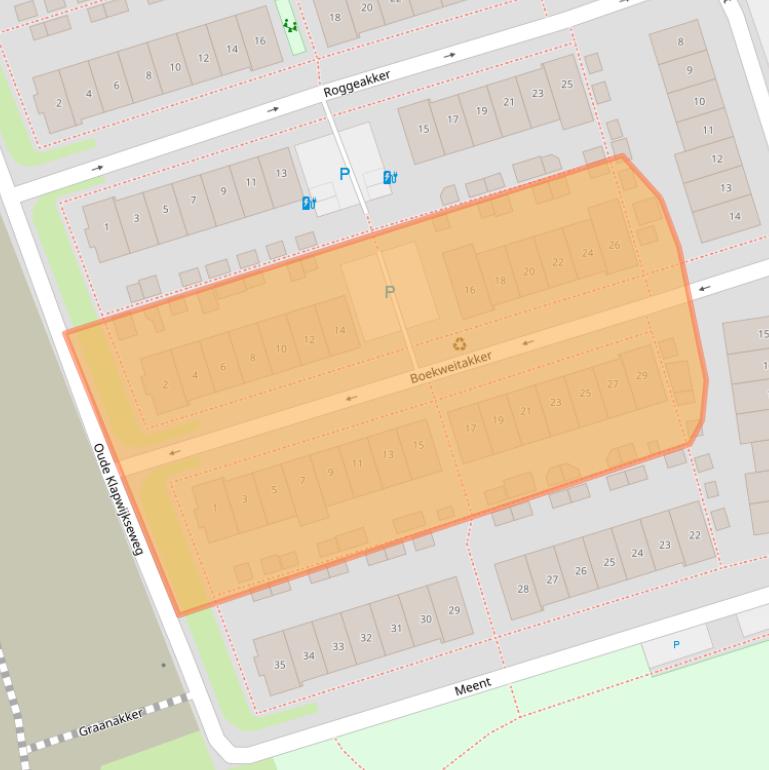 Kaart van postcodegebied 2642KL.