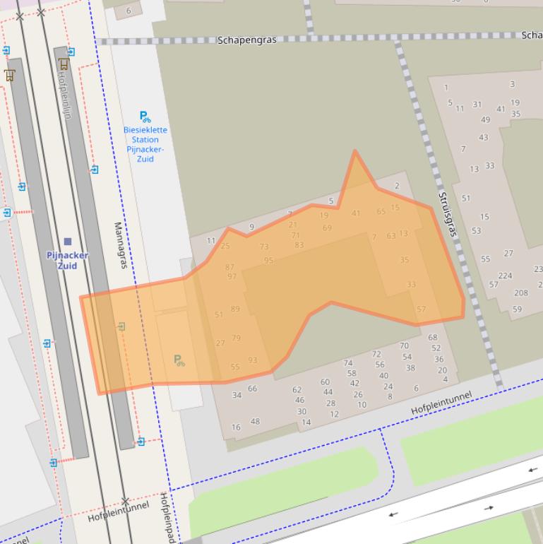 Kaart van postcodegebied 2642LN.