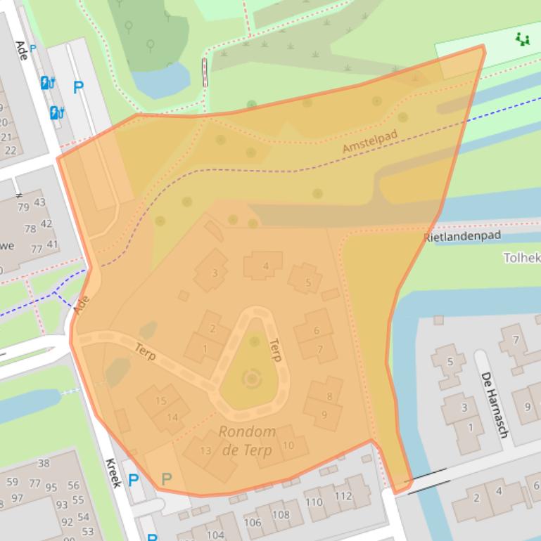 Kaart van postcodegebied 2642LP.