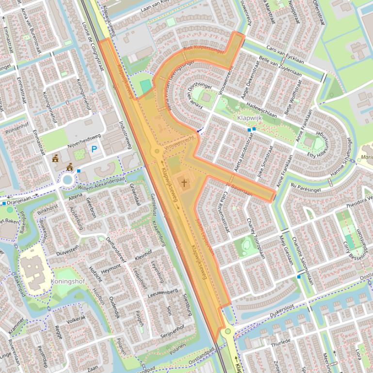 Kaart van postcodegebied 2642RA.