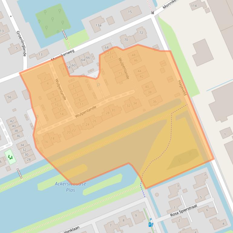 Kaart van postcodegebied 2642ZW.