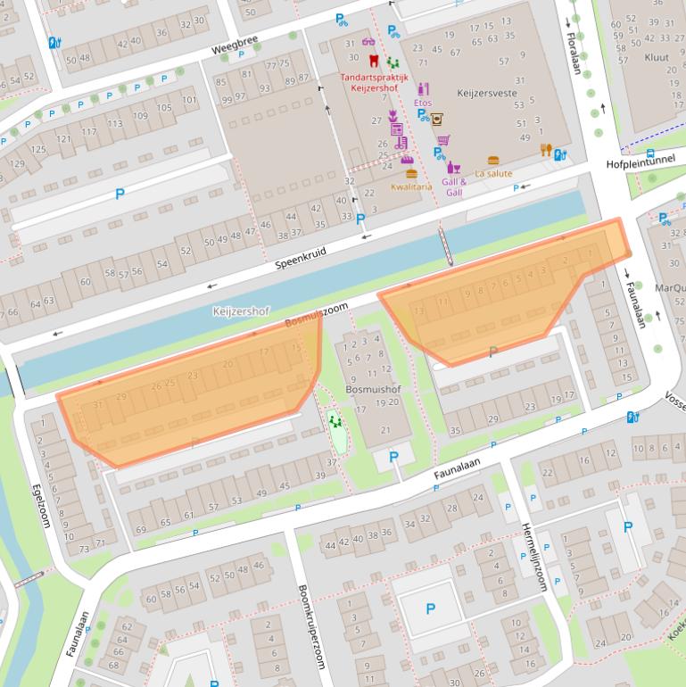 Kaart van postcodegebied 2643KE.