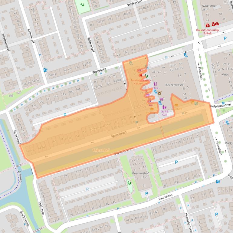 Kaart van postcodegebied 2643KJ.