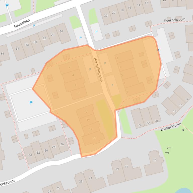 Kaart van postcodegebied 2643KW.