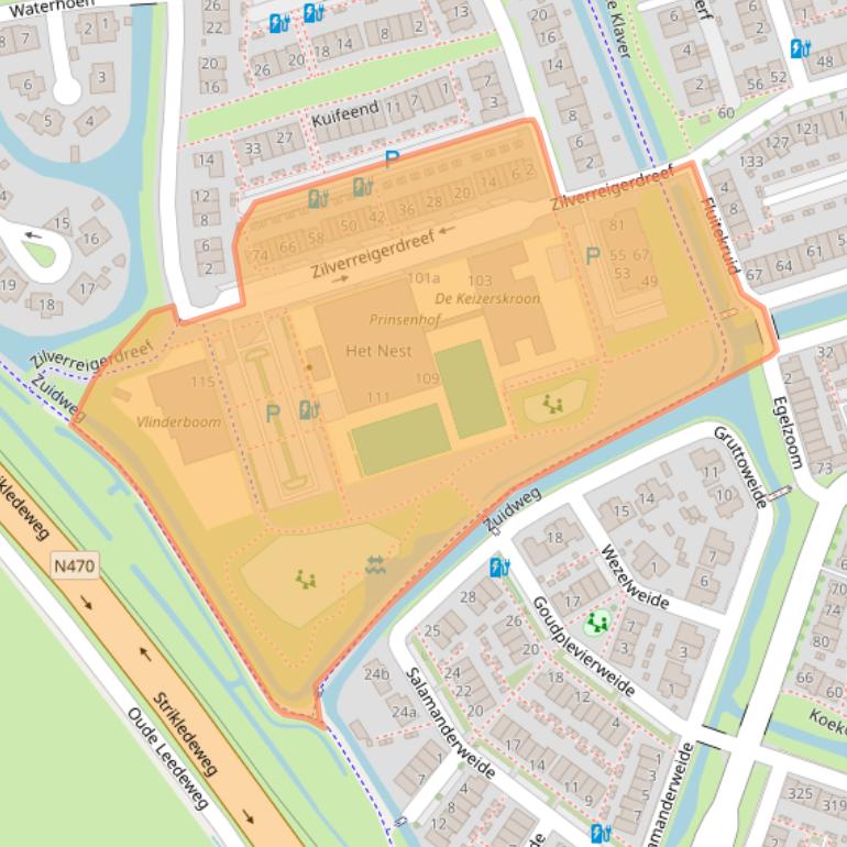 Kaart van postcodegebied 2643MC.