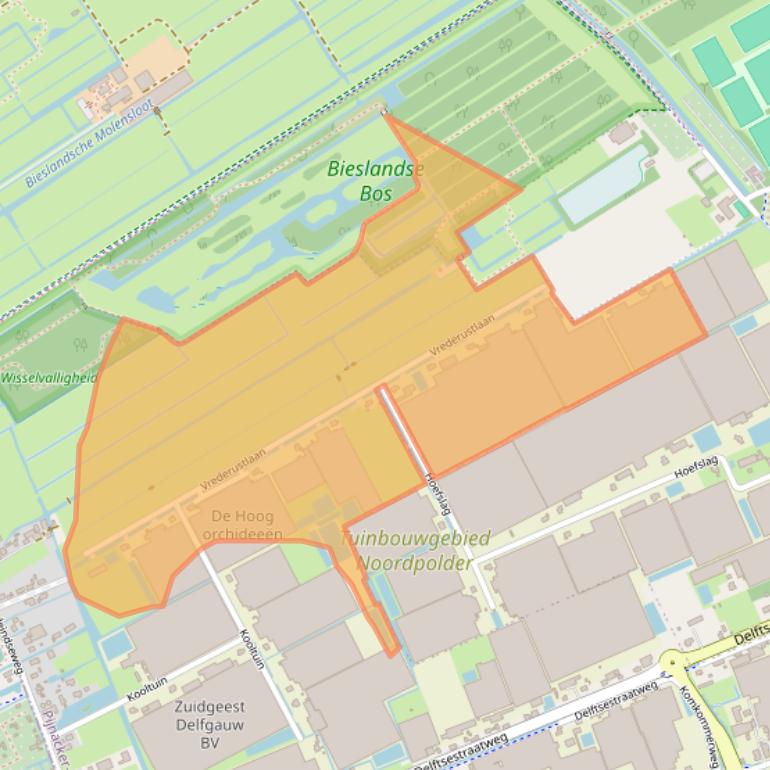 Kaart van postcodegebied 2645AW.