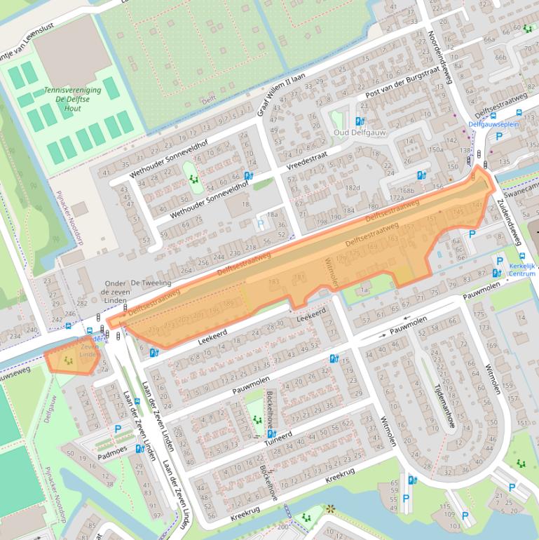 Kaart van postcodegebied 2645BA.
