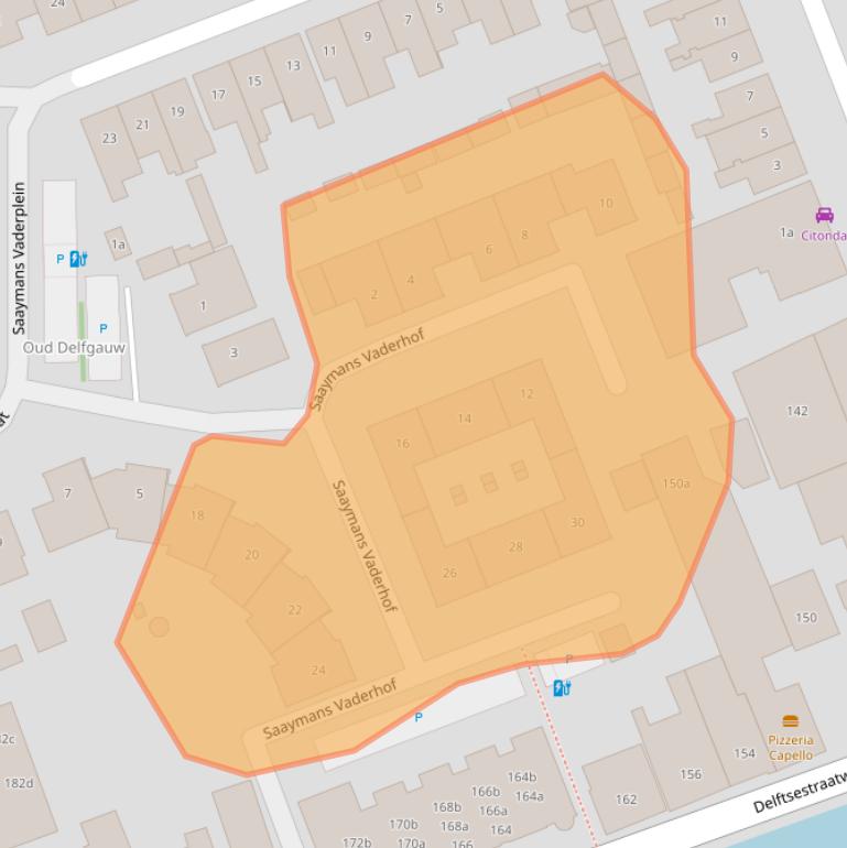 Kaart van postcodegebied 2645BB.