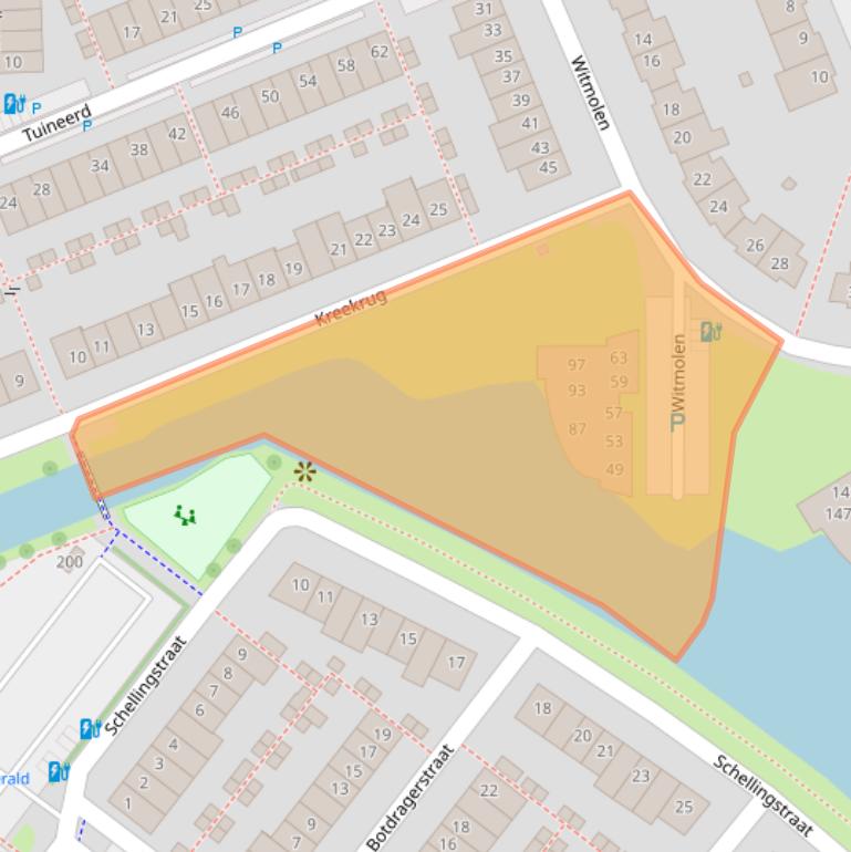 Kaart van postcodegebied 2645GG.