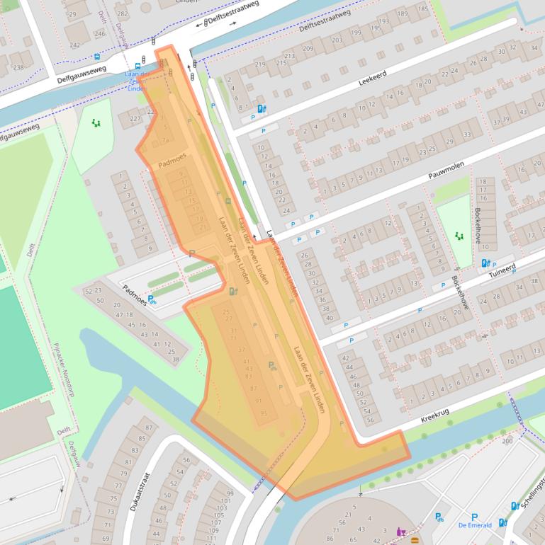Kaart van postcodegebied 2645GR.