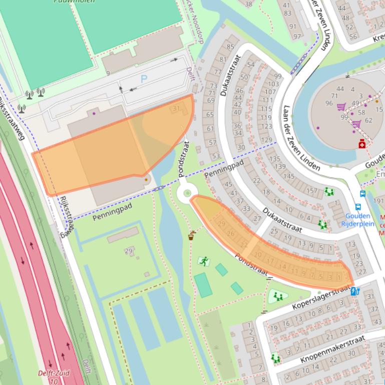 Kaart van postcodegebied 2645GZ.