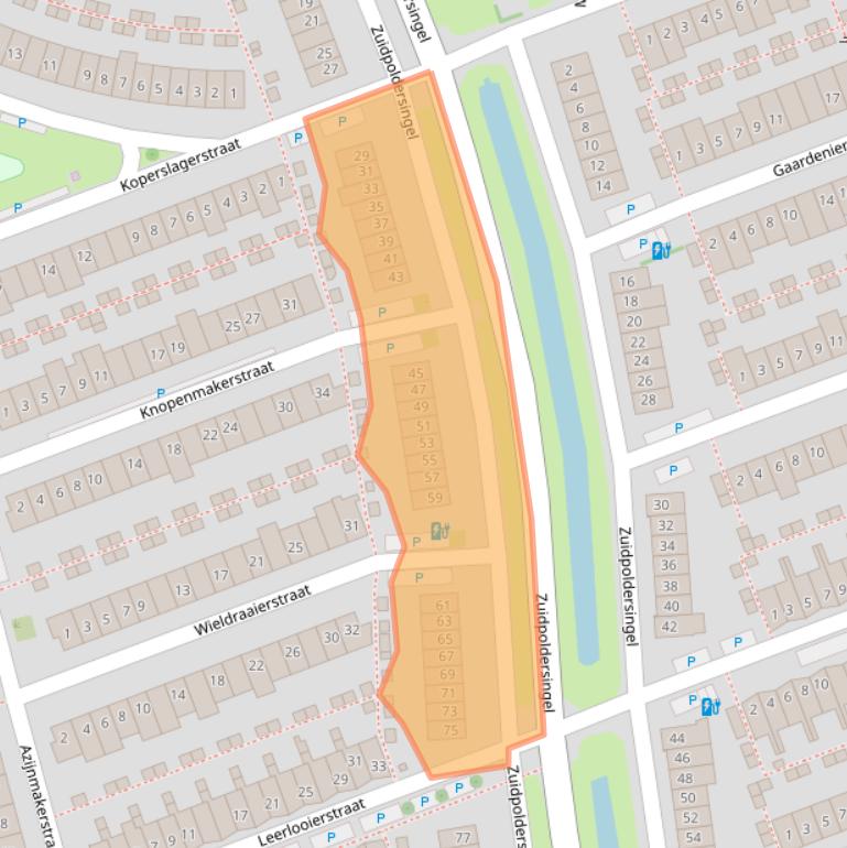 Kaart van postcodegebied 2645JK.