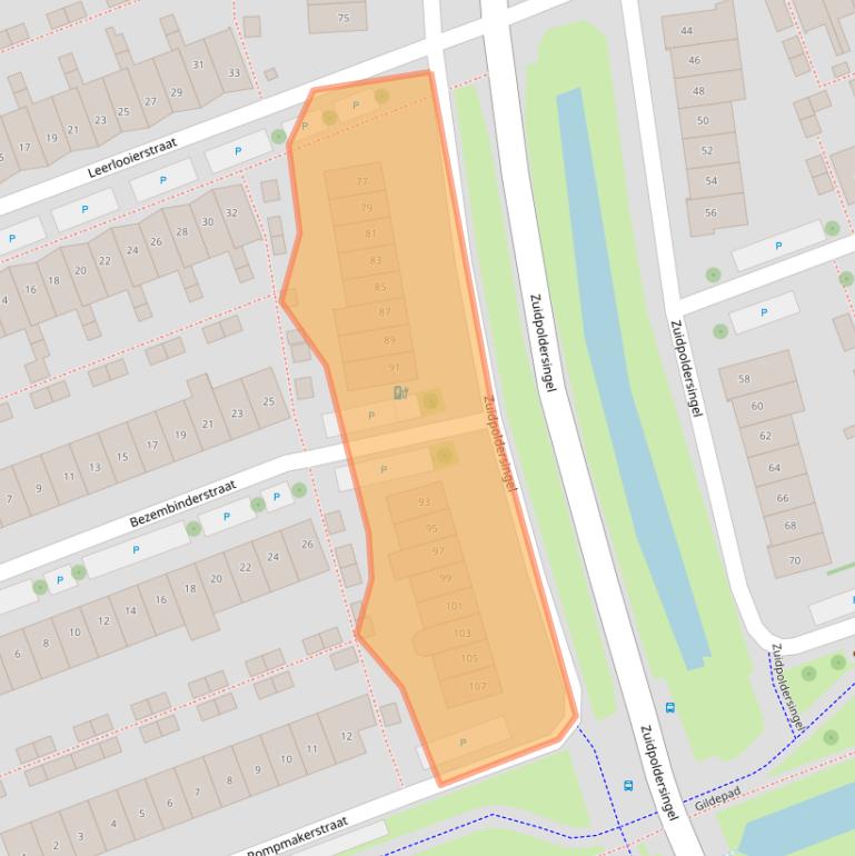 Kaart van postcodegebied 2645JL.