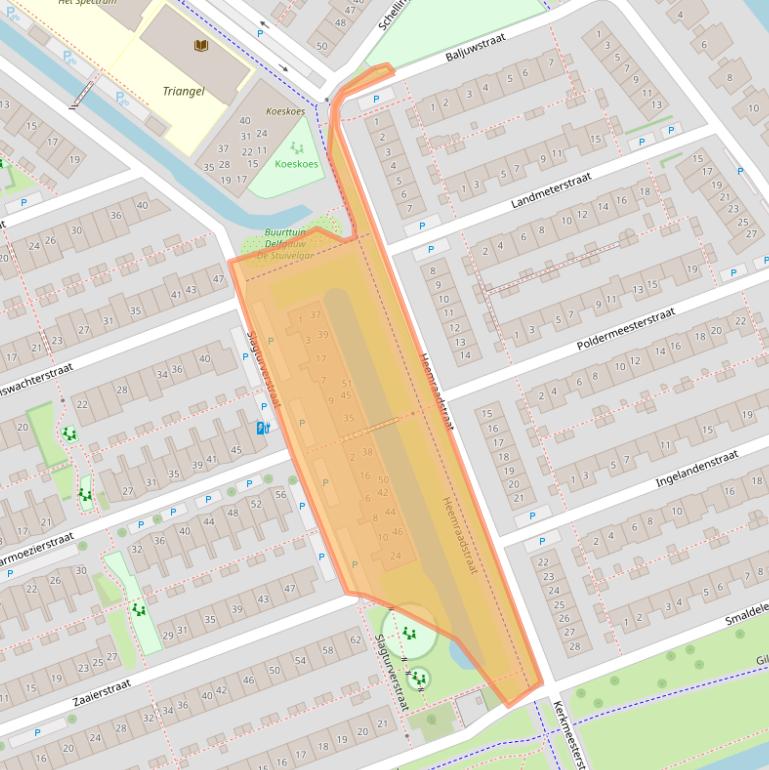 Kaart van postcodegebied 2645KB.