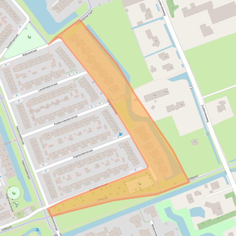 Kaart van postcodegebied 2645KN.