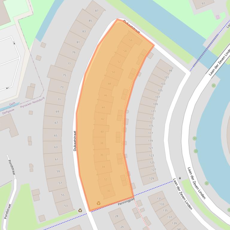 Kaart van postcodegebied 2645MH.