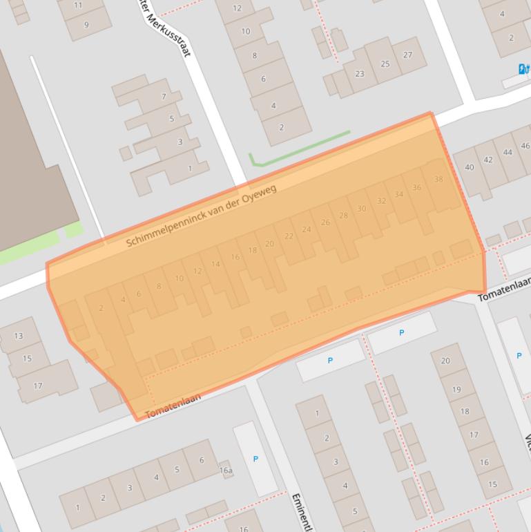 Kaart van postcodegebied 2645NC.