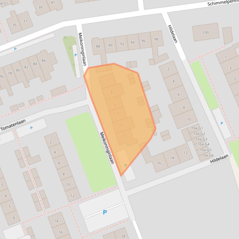 Kaart van postcodegebied 2645NS.