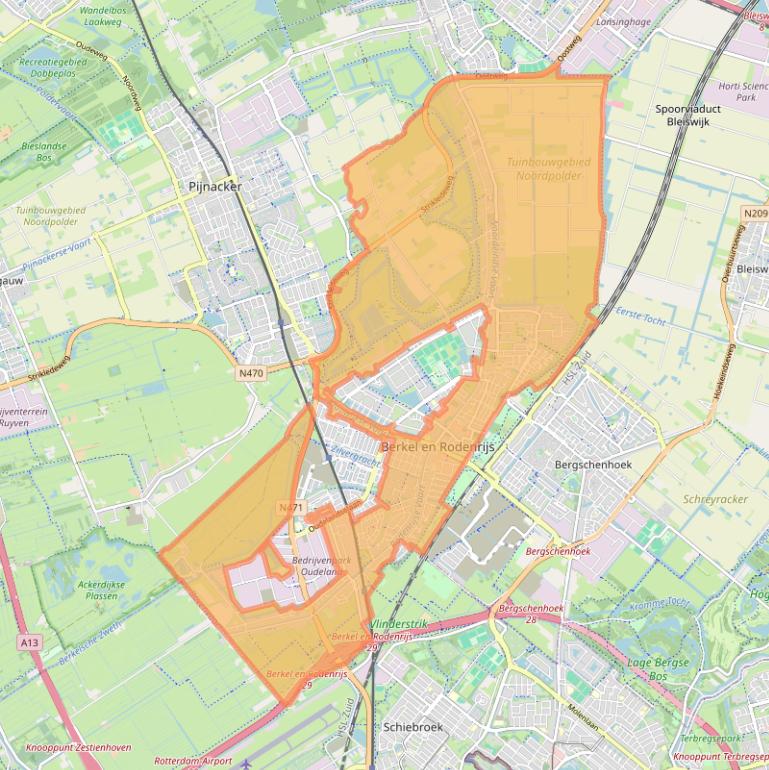 Kaart van postcodegebied 2651.