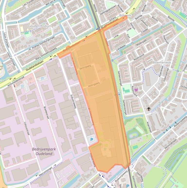 Kaart van postcodegebied 2651BE.